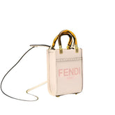 Fendi Vitello King Plexiglass Logo Embossed Mini Fendi Sunshine Shopper Tote - Banlieue91