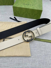 GUCCI Embellished coated-canvas and leather belt 'Cream' - Banlieue91