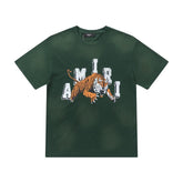 Amiri Lion Green T-Shirt Without Collar - Banlieue91