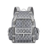 Dior Gray Coated Cotton Canvas with CD Diamond Print and Dior Gray Smooth Calfskin - Banlieue91
