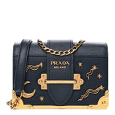 Prada City Calf Saffiano Astrology Cahier Bag Black - Banlieue91