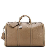 Gucci Duffle Bag Jumbo GG Embossed Leather Small - Banlieue91