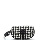 Christian Dior Bobby Flap Bag Houndstooth Embossed Calfskin East West - Banlieue91