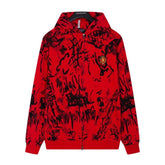 Balenciaga Skater Graffiti Zip Up Hoodie Red - Banlieue91