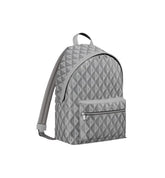 Dior Rider Zipped Backpack Grey Coated Cotton Canvas with CD Diamond Print - Banlieue91