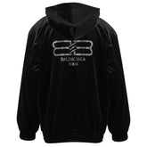 Balenciaga rhinestone-logo zipped hoodie - Banlieue91