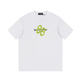 Balenciaga White & Green T-Shirt Without Collar - Banlieue91