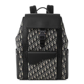 Christian Dior Oblique Jacquard Grained Calfskin Saddle Backpack With Flap - Banlieue91