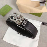 GUCCI Embellished coated-canvas and leather belt 'Black' - Banlieue91