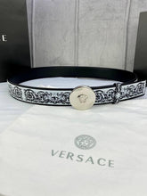 Versace MEDUSA BIGGIE ENAMEL LEATHER BELT - Banlieue91
