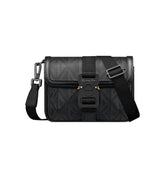 Mini Dior Hit the Road Messenger Bag with Flap Black Coated Cotton Canvas with CD Diamond Print - Banlieue91