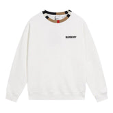 BURBERRY JARRAD WHITE COTTON ICON STRIPE COLLAR RED LOGO SWEATER - Banlieue91