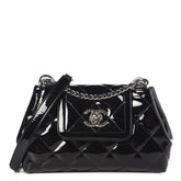 Chanel Patent Quilted Coco Shine Small Accordion Flap Black - Banlieue91