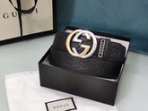 GUCCI Embellished coated-canvas and leather belt 'Black' - Banlieue91