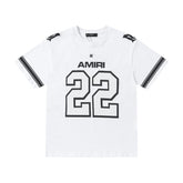 Amiri 22 White & Black T-Shirt Without Collar - Banlieue91