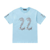 Amiri 22 Sky Blue T-Shirt Without Collar - Banlieue91