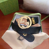 GUCCI Embellished coated-canvas and leather belt 'Black' - Banlieue91