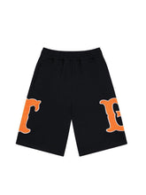 Burberry Men's Striped Cotton Knit Basketball Shorts 'Black/Orange' - Banlieue91
