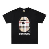 Bathing Ape Check by Bathing Tee Black/Beige - Banlieue91