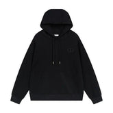Dior Classic Letter Embroidered Hoodie Black - Banlieue91