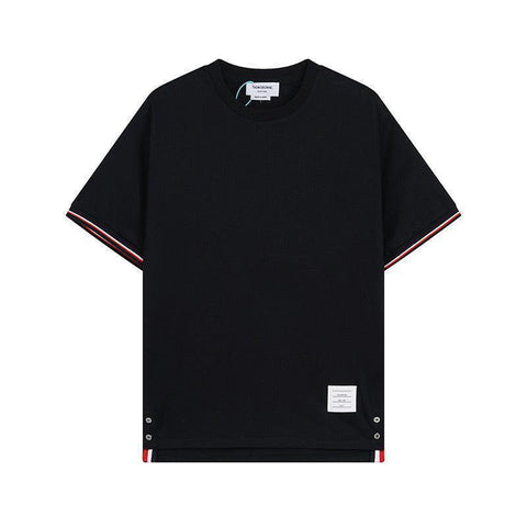 Thom Browne T-Shirt Without Collar 'Black' - Banlieue91