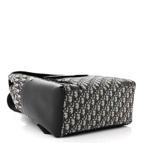 Christian Dior Oblique Jacquard Grained Calfskin Saddle Backpack With Flap - Banlieue91