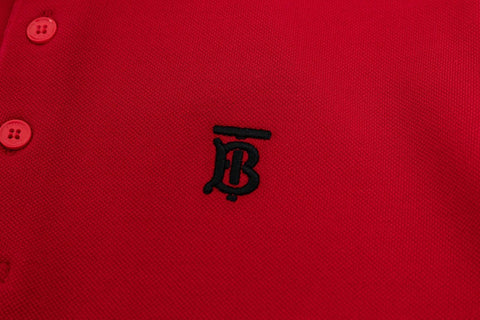 Burberry Red T-Shirt With Collar - Banlieue91