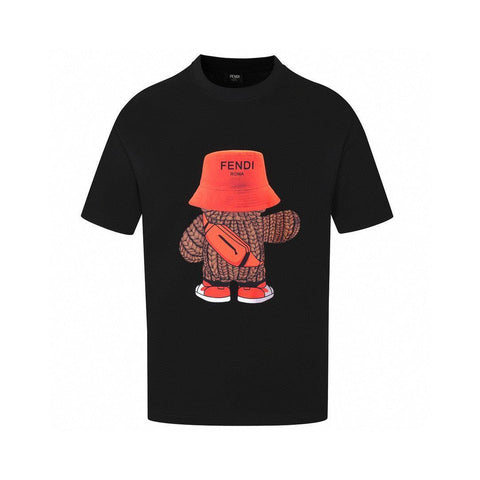 Fendi T-Shirt without Collar 'Black-Orange' - Banlieue91