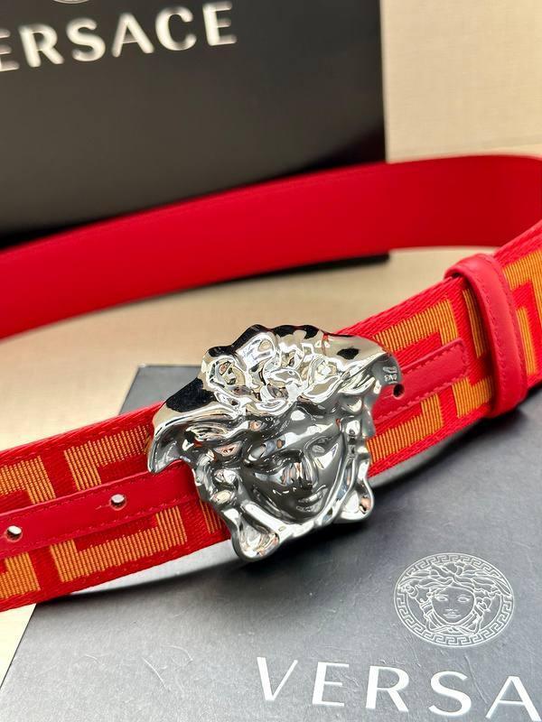 VERSACE La Medusa La Greca Belt In Red Silver - Banlieue91