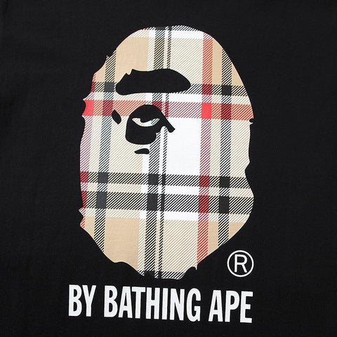 Bathing Ape Check by Bathing Tee Black/Beige - Banlieue91