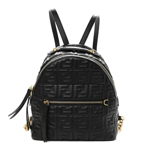 Fendi Nappa FF 1974 Embossed Mini Backpack Black - Banlieue91