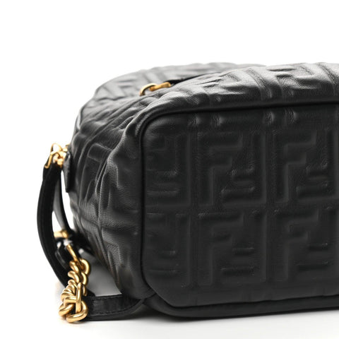 Fendi Nappa FF 1974 Embossed Mini Backpack Black - Banlieue91
