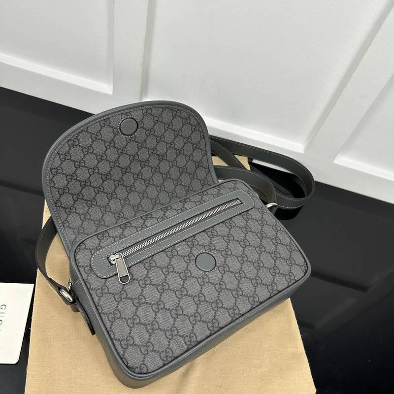 Gucci GG Supreme Monogram Textured Dollar Calfskin Ophidia Flap Shoulder Bag - Banlieue91