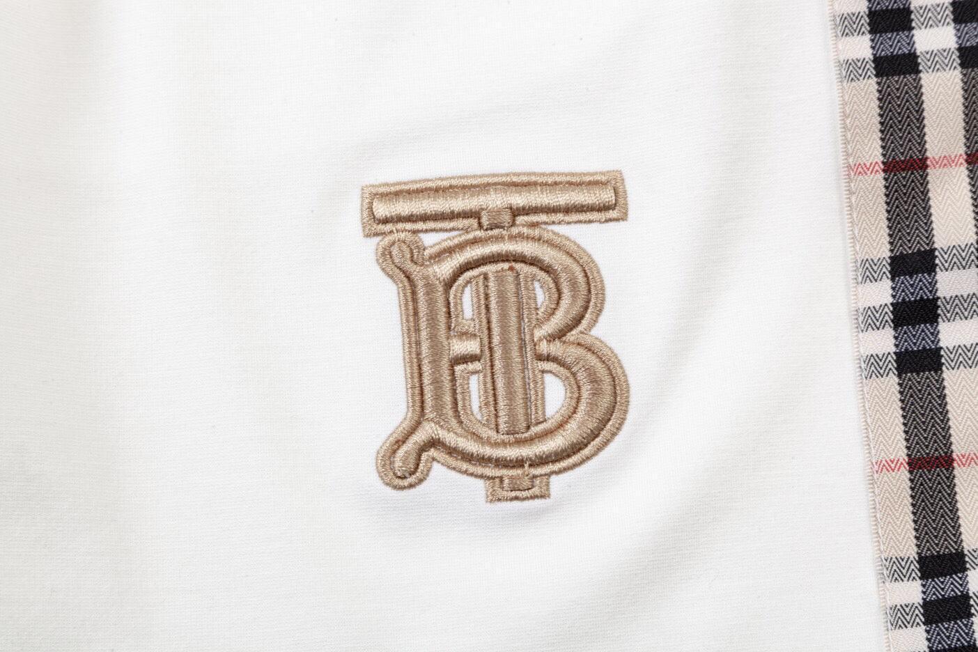 Burberry Men's Striped Cotton Knit Basketball Shorts 'White/Beige' - Banlieue91