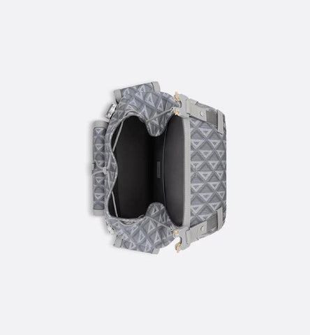Dior Gray Coated Cotton Canvas with CD Diamond Print and Dior Gray Smooth Calfskin - Banlieue91