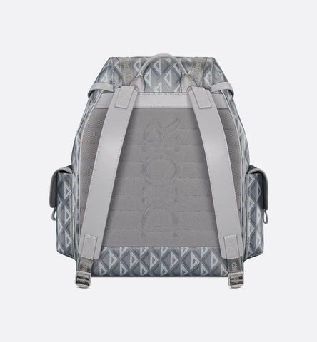 Dior Gray Coated Cotton Canvas with CD Diamond Print and Dior Gray Smooth Calfskin - Banlieue91