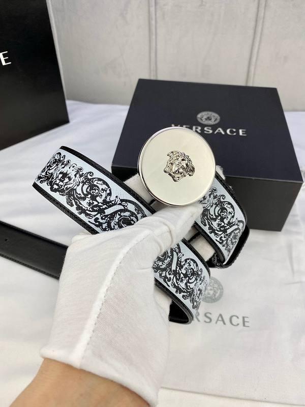 Versace MEDUSA BIGGIE ENAMEL LEATHER BELT - Banlieue91