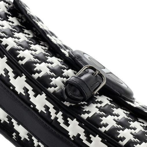 Christian Dior Bobby Flap Bag Houndstooth Embossed Calfskin East West - Banlieue91