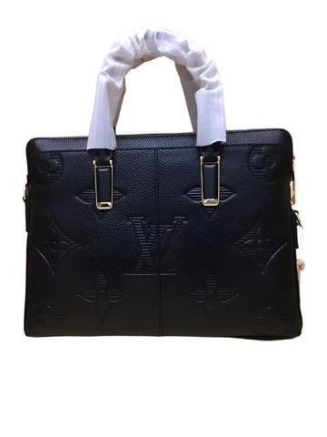 Louis Vuitton Black Monogram Giant Empreinte Leather Onthego MM Men Bag - Banlieue91
