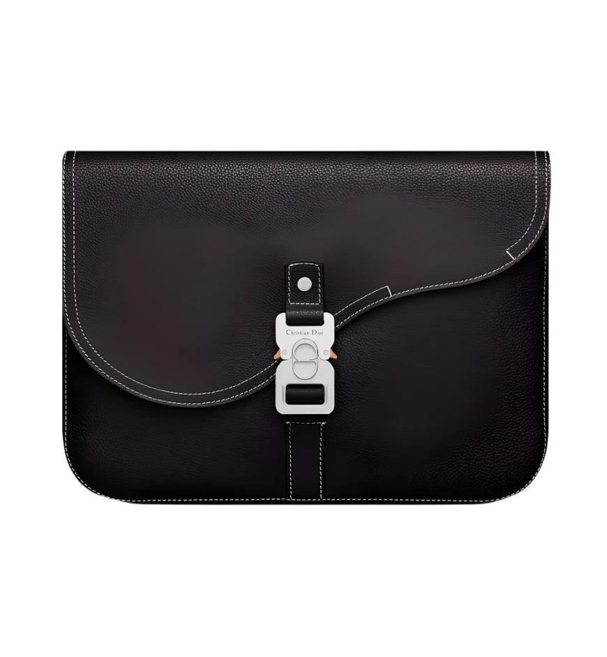 Dior Saddle A4 Pouch Black Grained Calfskin - Banlieue91