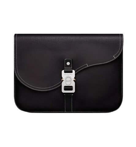 Dior Saddle A4 Pouch Black Grained Calfskin - Banlieue91