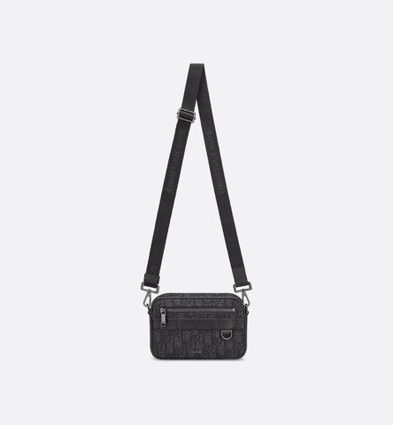 Mini Safari Bag with Strap Black Dior Oblique Jacquard - Banlieue91