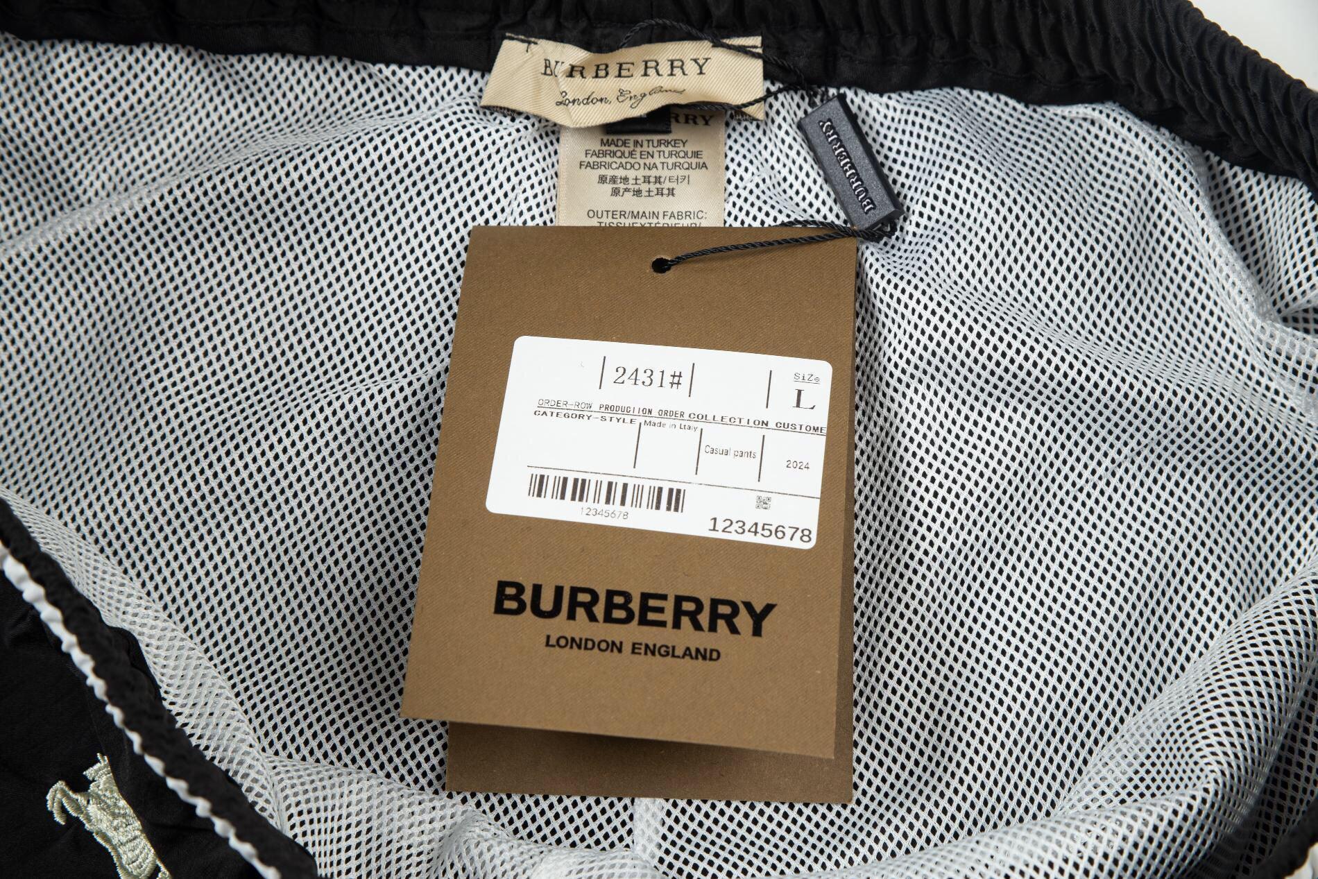 Burberry Men's Striped Cotton Knit Basketball Shorts 'Black' - Banlieue91