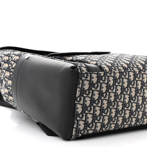 Christian Dior Oblique Jacquard Grained Calfskin Saddle Backpack With Flap - Banlieue91