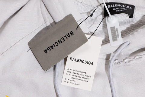 Balenciaga logo-print detail hoodie – White - Banlieue91
