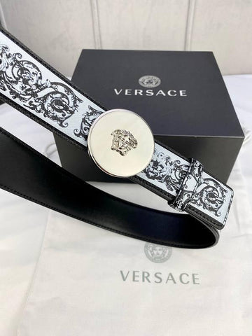 Versace MEDUSA BIGGIE ENAMEL LEATHER BELT - Banlieue91