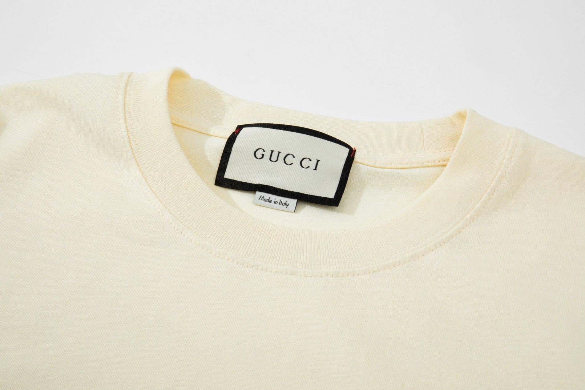 Gucci T-Shirt Without Collar 'Beige & Black' - Banlieue91