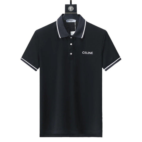Celine Black T-Shirt With Collar - Banlieue91