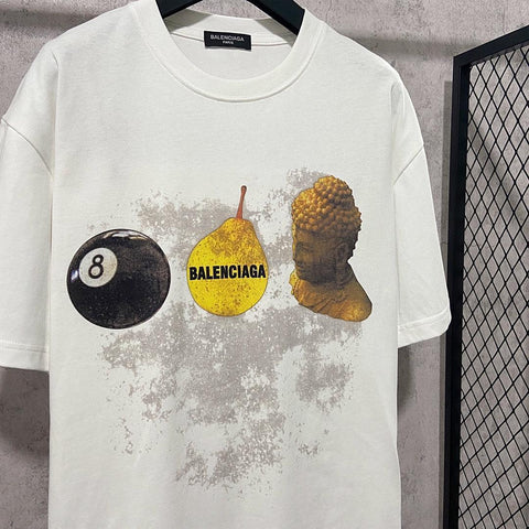 Balenciaga Cream T-Shirt Without Collar - Banlieue91
