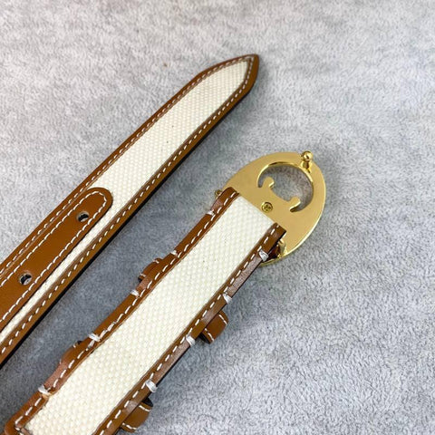 Celine Women Belt 'White/Brown' - Banlieue91